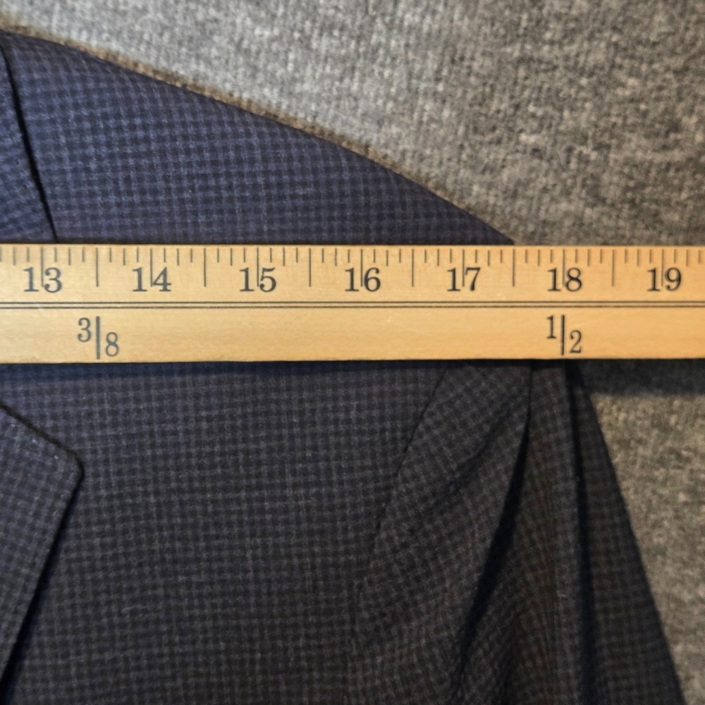 Banana Republic Blazer Mens 38R Blue Slim Fit Performance Wool Seersucker Check - Picture 5 of 12